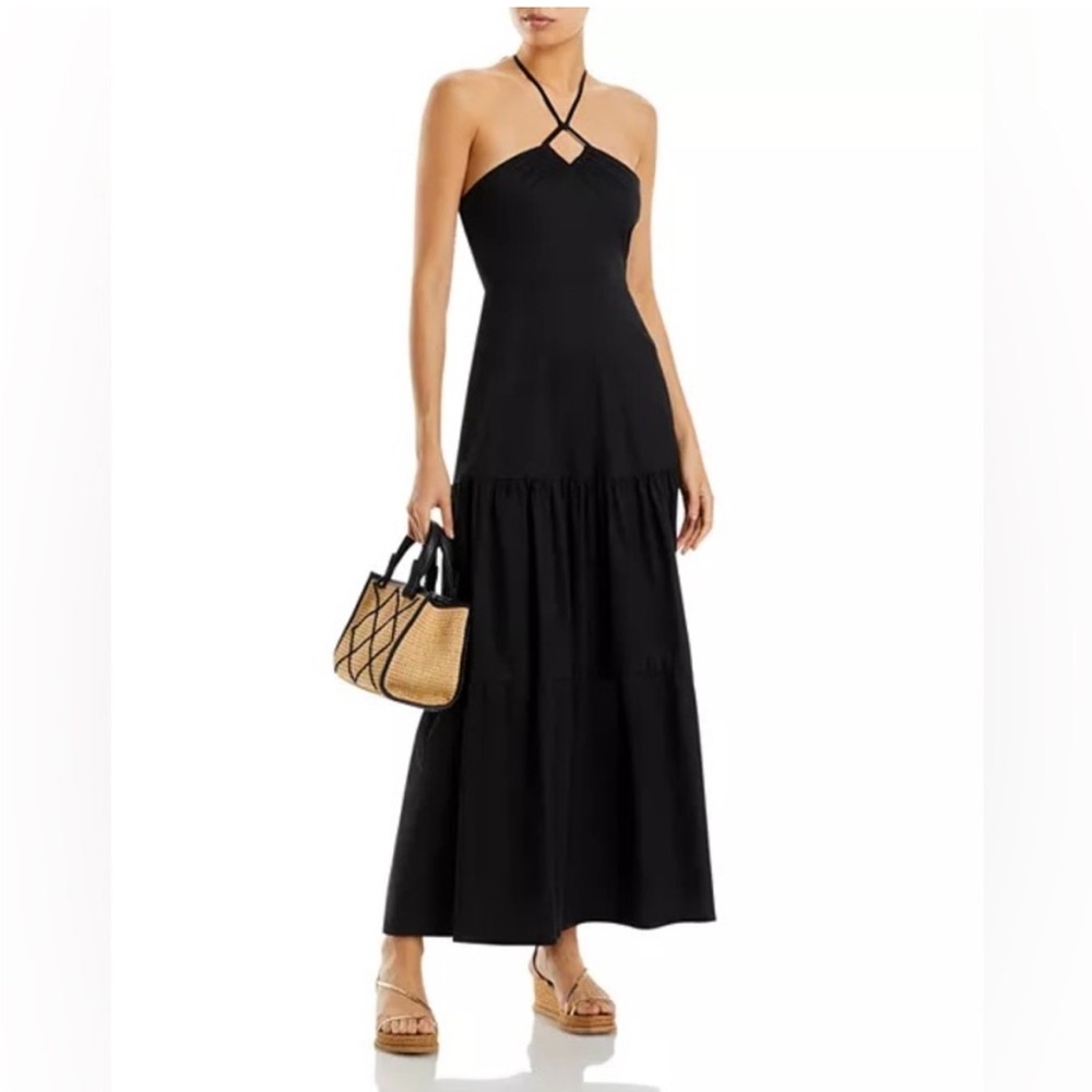 NWOT! Aqua Cotton Halter Maxi Dress Black size M